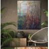 Jardin secret - Peinture à l'huile au couteau - Nature luxuriante poétique - Corinne Foucouin - Oeuvre mise en scène
