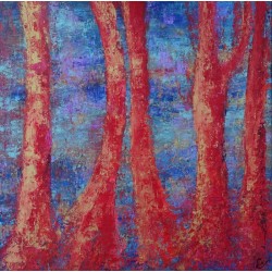 Attirance - Peinture à l'huile au couteau - Paysage nature abstrait - Corinne Foucouin - Galerie FenêtreSurArtistes