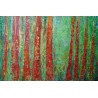 Loup y es tu ? - Peinture à l'huile au couteau - Forêt mystérieuse animale - Corinne Foucouin - Galerie FenêtreSurArtistes