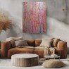 Flamboyant - Peinture à l'huile au couteau - Arbre automne couleurs - Mise en Scène dans un salon