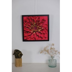 Fleur rouge - Photographie d'art macro fleur rouge - Cédric Mignot - Oeuvre encadrée