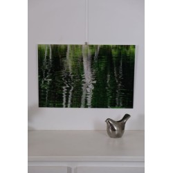 Ondes vertes - Photographie d'art abstrait eau reflet vert - Cédric Mignot - Oeuvre mise en situation