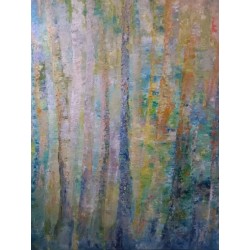 Echanges - Peinture à l'huile au couteau - Paysage nature abstrait - Corinne Foucouin - Galerie FenêtreSurArtistes