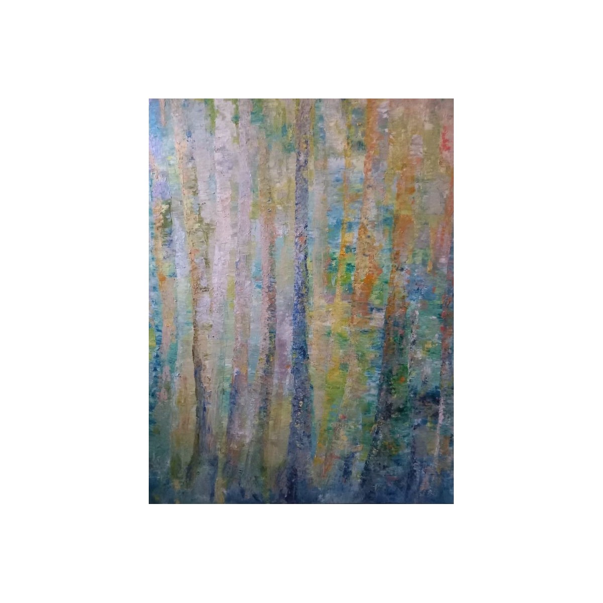 Echanges - Peinture à l'huile au couteau - Paysage nature abstrait - Corinne Foucouin - Galerie FenêtreSurArtistes