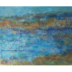 Ischia - Peinture à l'huile au couteau - Paysage méditerranéen île - Corinne Foucouin - Galerie FenêtreSurArtistes