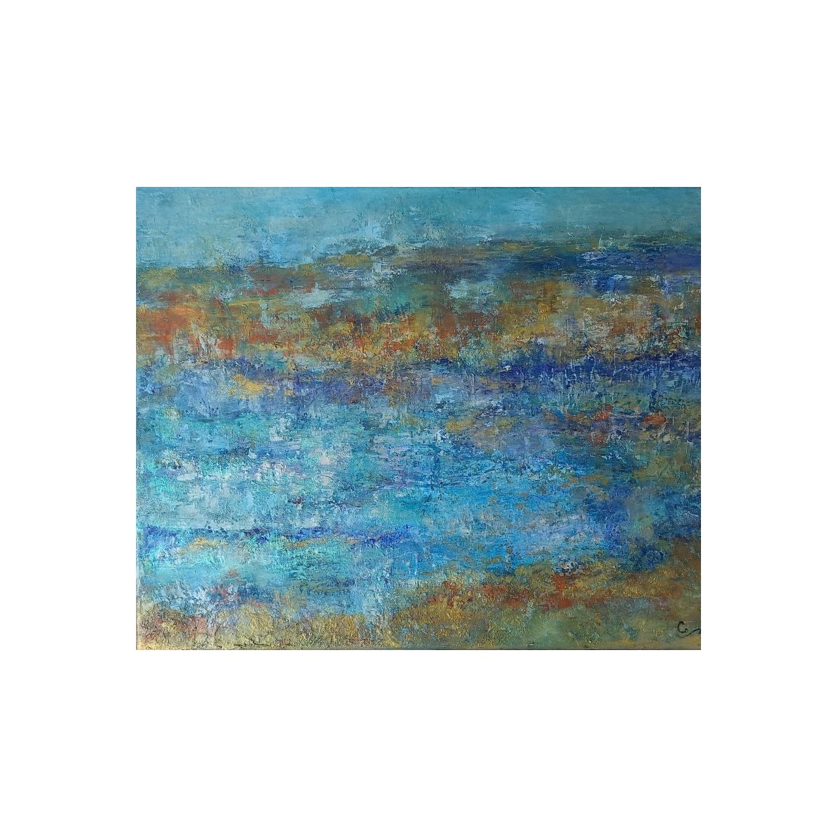 Ischia - Peinture à l'huile au couteau - Paysage méditerranéen île - Corinne Foucouin - Galerie FenêtreSurArtistes