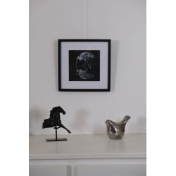 Reflet d'Ibis - Peinture animalière ibis oiseau - Guache - Laurence Viarnaud - Oeuvre mise en scène