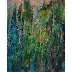 Liane 4 - Peinture à l'huile au couteau - Végétation tropicale liane - Corinne Foucouin - Galerie FenêtreSurArtistes