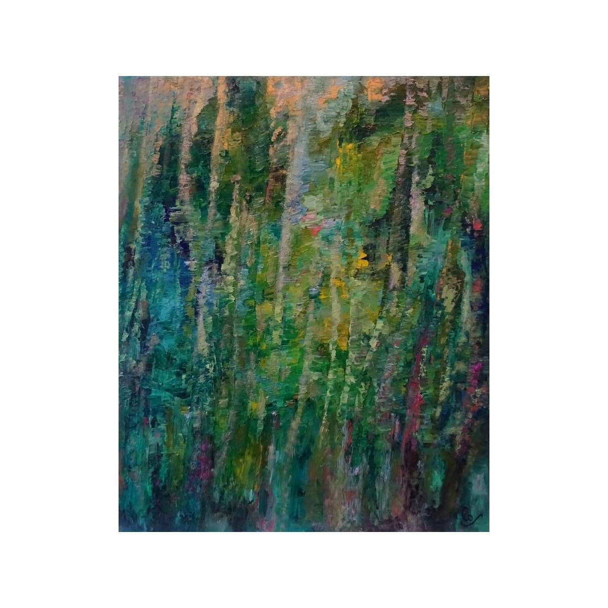 Liane 4 - Peinture à l'huile au couteau - Végétation tropicale liane - Corinne Foucouin - Galerie FenêtreSurArtistes