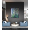 Symbiose - Peinture à l'huile au couteau - Nature abstrait harmonie - Corinne Foucouin - Oeuvre dans un salon moderne