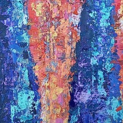 Forces - Peinture à l'huile au couteau - Abstraction naturelle dynamique - Corinne Foucouin - Matière