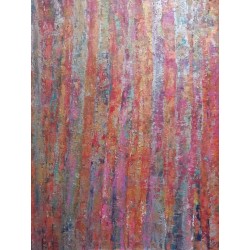 Flamboyant - Peinture à l'huile au couteau - Arbre automne couleurs vives - Corinne Foucouin - Galerie FenêtreSurArtistes