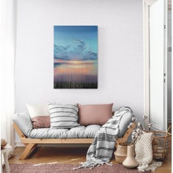 Sunset Afternoon - Peinture coucher de soleil - Abstraction colorée - Laurent Paugam - Mise en scène dans Une salon