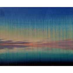 Lumières lointaines - Peinture paysage nocturne lumineux - Laurent Paugam - Galerie FenêtreSurArtistes