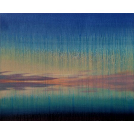 Lumières lointaines - Peinture paysage nocturne lumineux - Laurent Paugam - Galerie FenêtreSurArtistes