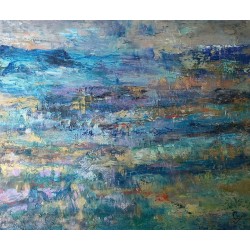 Ouessant - Peinture à l'huile au couteau - Paysage marin île d'Ouessant Bretagne - Corinne Foucouin - Galerie FenêtreSurArtistes