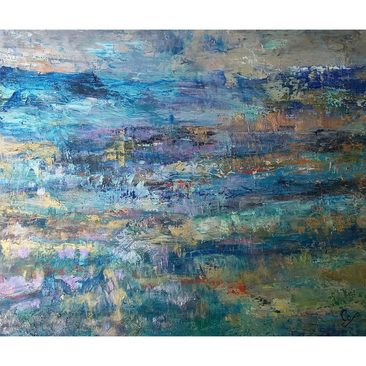 Ouessant - Peinture à l'huile au couteau - Paysage marin île d'Ouessant Bretagne - Corinne Foucouin - Galerie FenêtreSurArtistes