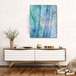 Serenity - Peinture à l'huile au couteau - Paysage serein apaisante - Corinne Foucouin - Mise en scène dans un salon