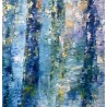 Aqua 3 - Peinture à l'huile au couteau - Abstraction aquatique bleue - Corinne Foucouin - Texture