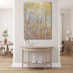 Light 2 - Peinture à l'huile au couteau - Abstraction lumineuse claire - Corinne Foucouin - Oeuvre mis en situation