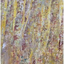 Light 2 - Peinture à l'huile au couteau - Abstraction lumineuse claire - Corinne Foucouin - Texture