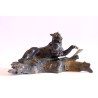 Panthère noire - Sculpture bronze animalière - Félin en mouvement - Laurence Viarnaud - 4000€ - Vue de face