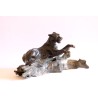 Panthère noire - Sculpture bronze animalière - Félin en mouvement - Laurence Viarnaud - 4000€ - Vue de trois quart