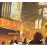 Big Rush - Peinture à l'huile - Scène urbaine agitée foule ville - Eric Turlot - Détails 1