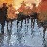 Big Rush - Peinture à l'huile - Scène urbaine agitée foule ville - Eric Turlot - Détails 2