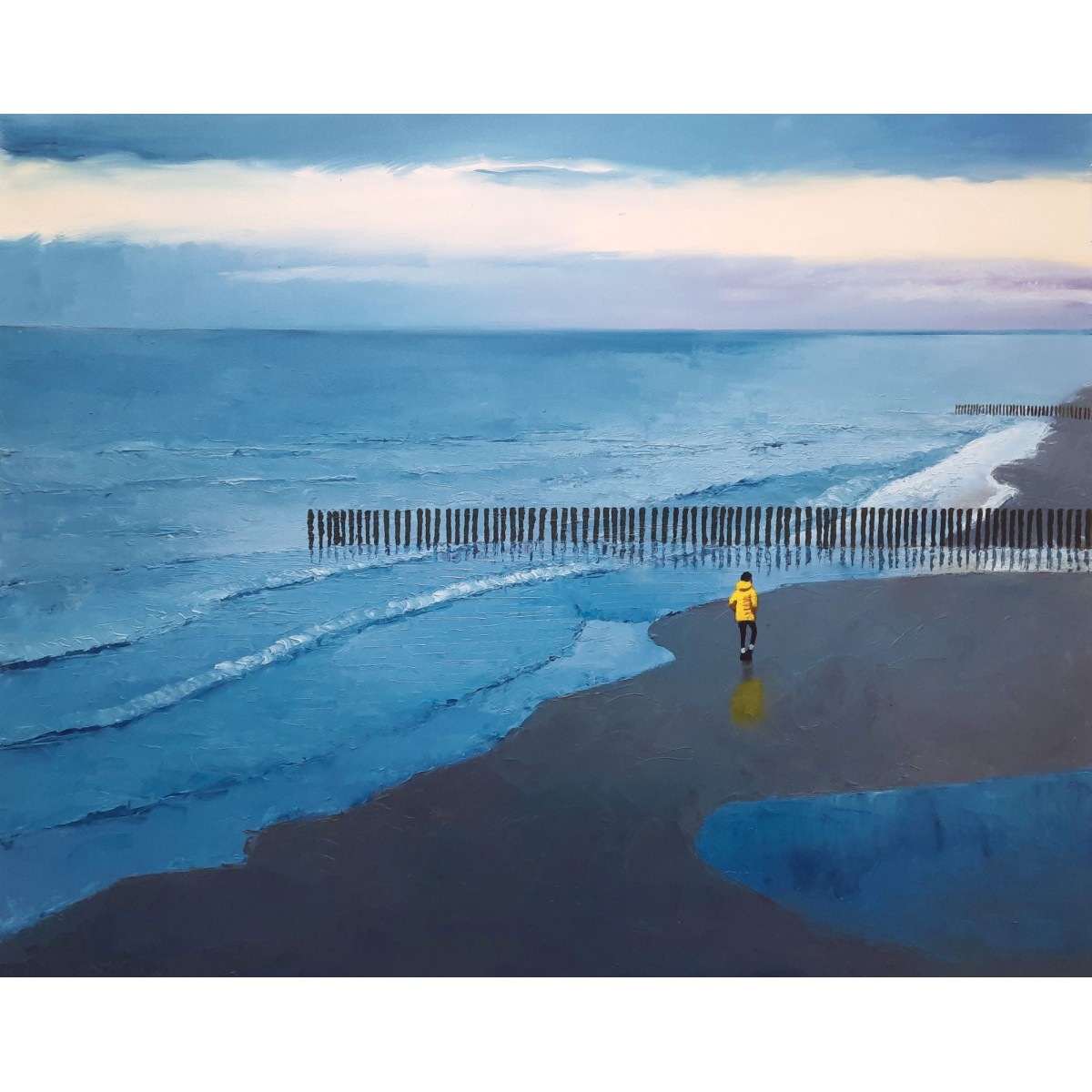 Bouchots - Peinture à l'huile sur toile - Paysage marin côtier - Eric Turlot - 2500€ - Galerie FenêtreSurArtistes