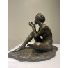 La suppliante - Sculpture bronze originale - Figure féminine en prière recueillement - Carol Saint Georges - vue de profil