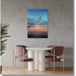 Sunset Afternoon - Peinture coucher de soleil - Abstraction colorée - Laurent Paugam - Mise en scène dans une salle à manger