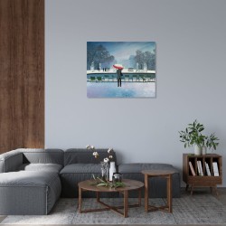 15 heures aux Tuileries - Peinture à l'huile - Scène parisienne jardins des Tuileries - Eric Turlot - Dans un salon