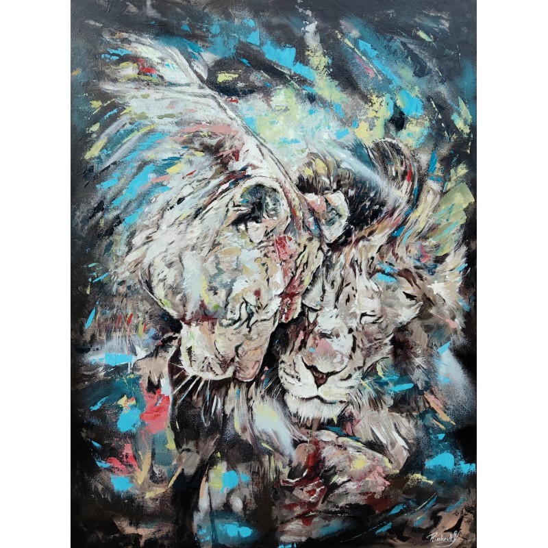 Amour fusionnel - Peinture contemporaine couple amour - Yoan Rimbault - Galerie FenêtreSurArtistes