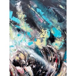 Amour fusionnel - Peinture contemporaine couple amour - Yoan Rimbault - texture