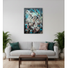 Amour fusionnel - Peinture contemporaine couple amour - Yoan Rimbault - mise en situation dans un salon
