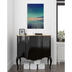 Estampe - Peinture acrylique inspiration estampe - Laurent Paugam - Mise en scène sur une commode