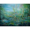 Tableau paysage contemporain Bucolique 2 – Corinne Foucouin | 97x130 cm