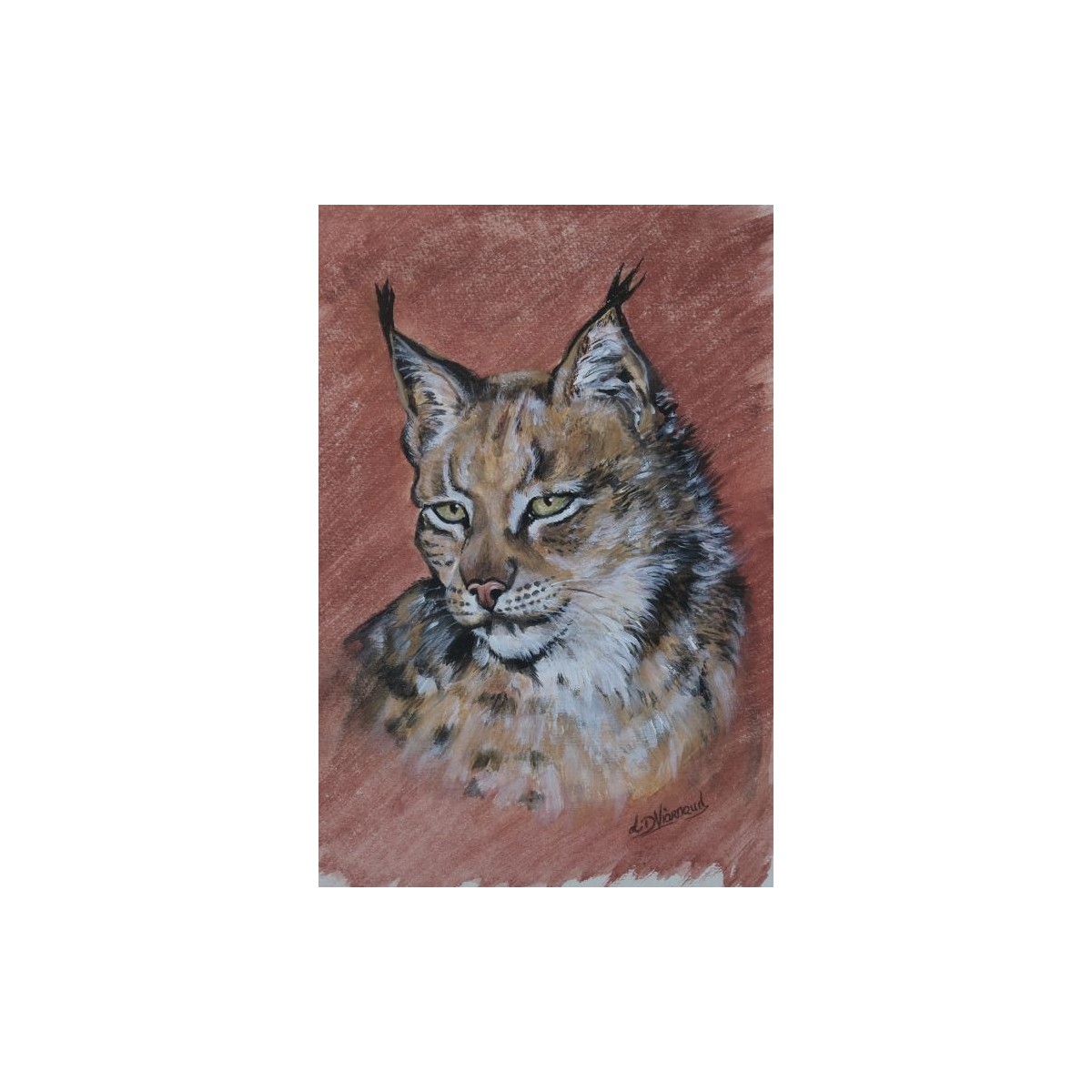 Lynx ocre de Laurence Viarnaud | Galerie Fenêtresurartistes