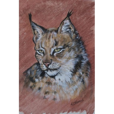 Lynx ocre de Laurence Viarnaud | Galerie Fenêtresurartistes