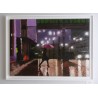 Reviens tard - Peinture à l'huile - Scène nocturne urbaine - Eric Turlot - Oeuvre encadrée
